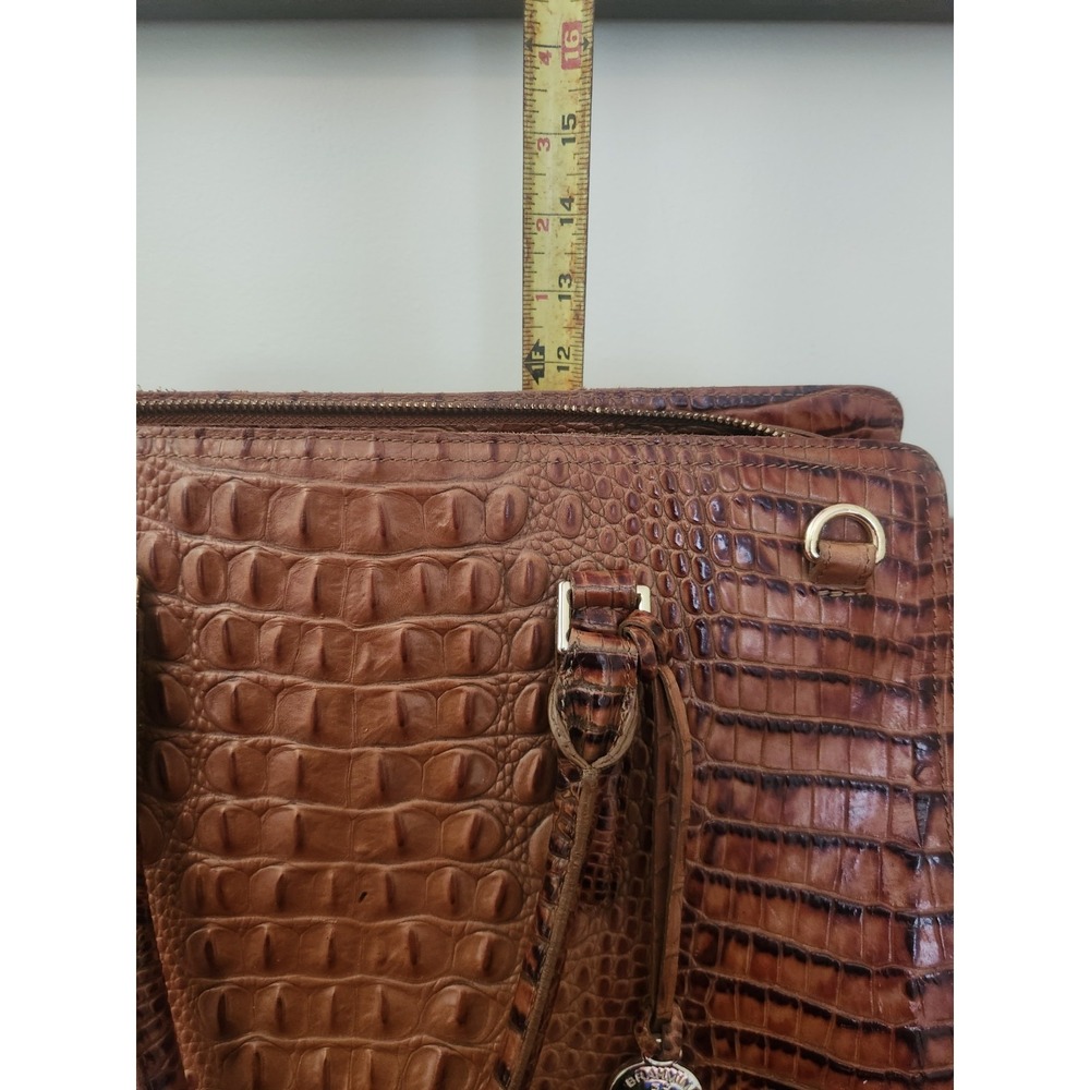Pecan Brahmin Finley Carryall leather satchel bag Large See Description - Picture 7 of 10